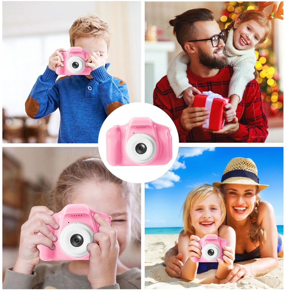 APARAT CYFROWY FOTOGRAFICZNY 12MPX ZABAWKA DLA DZIECI KAMERA + 4 GRY Stabilizacja cyfrowa
